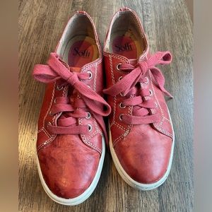 Sofft Baltazar Leather Lace Up Sneakers - Size 7.5